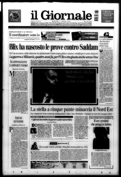 Il giornale : quotidiano del mattino